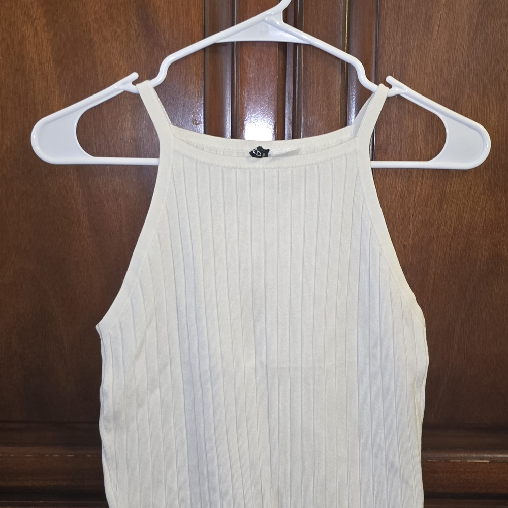 H&M Cream Ribbed Tank Top